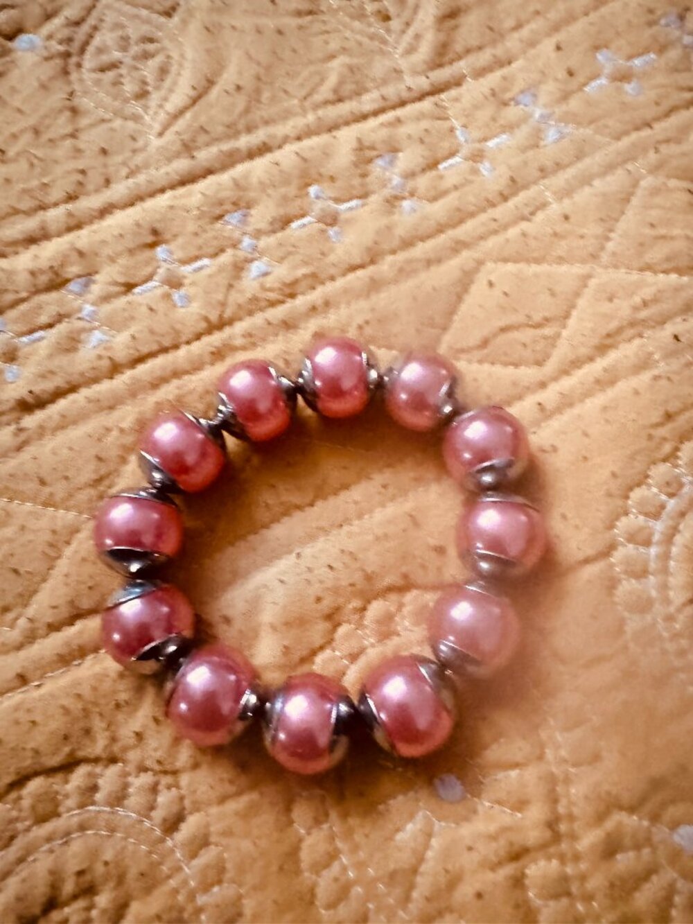 Pink Faux Pearl Bracelet